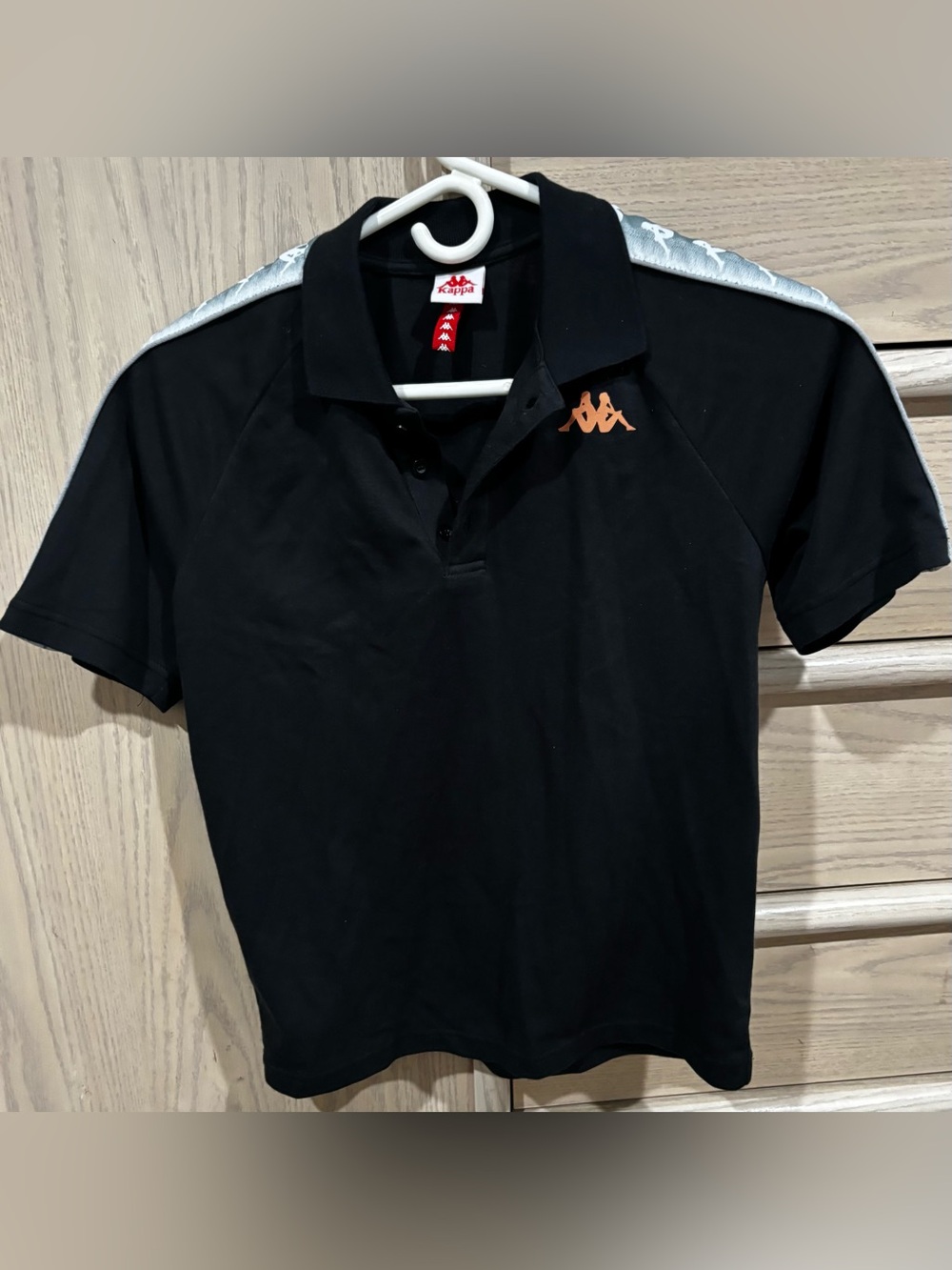 Kappa Black Polo with Orange Kappa Logo